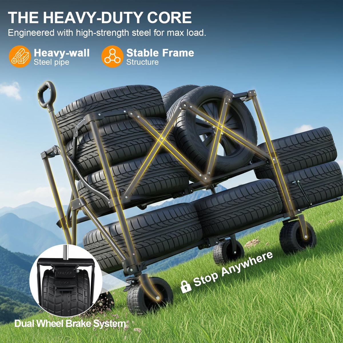 Heavy Duty Collapsible Double Decker Wagon V792783