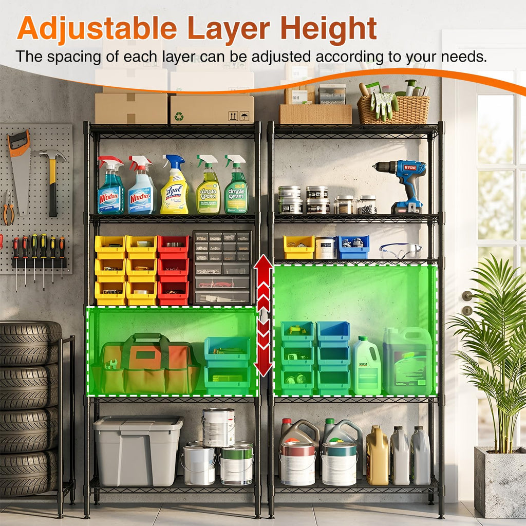 5-Tier Wire Shelf with Wheels P50010