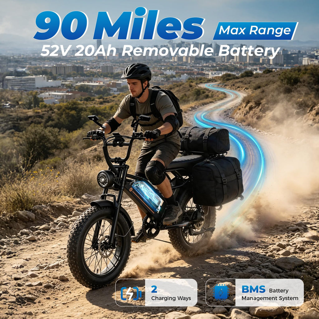 Electric Bike, 3000W Peak, 90 Miles & 38MPH R455200