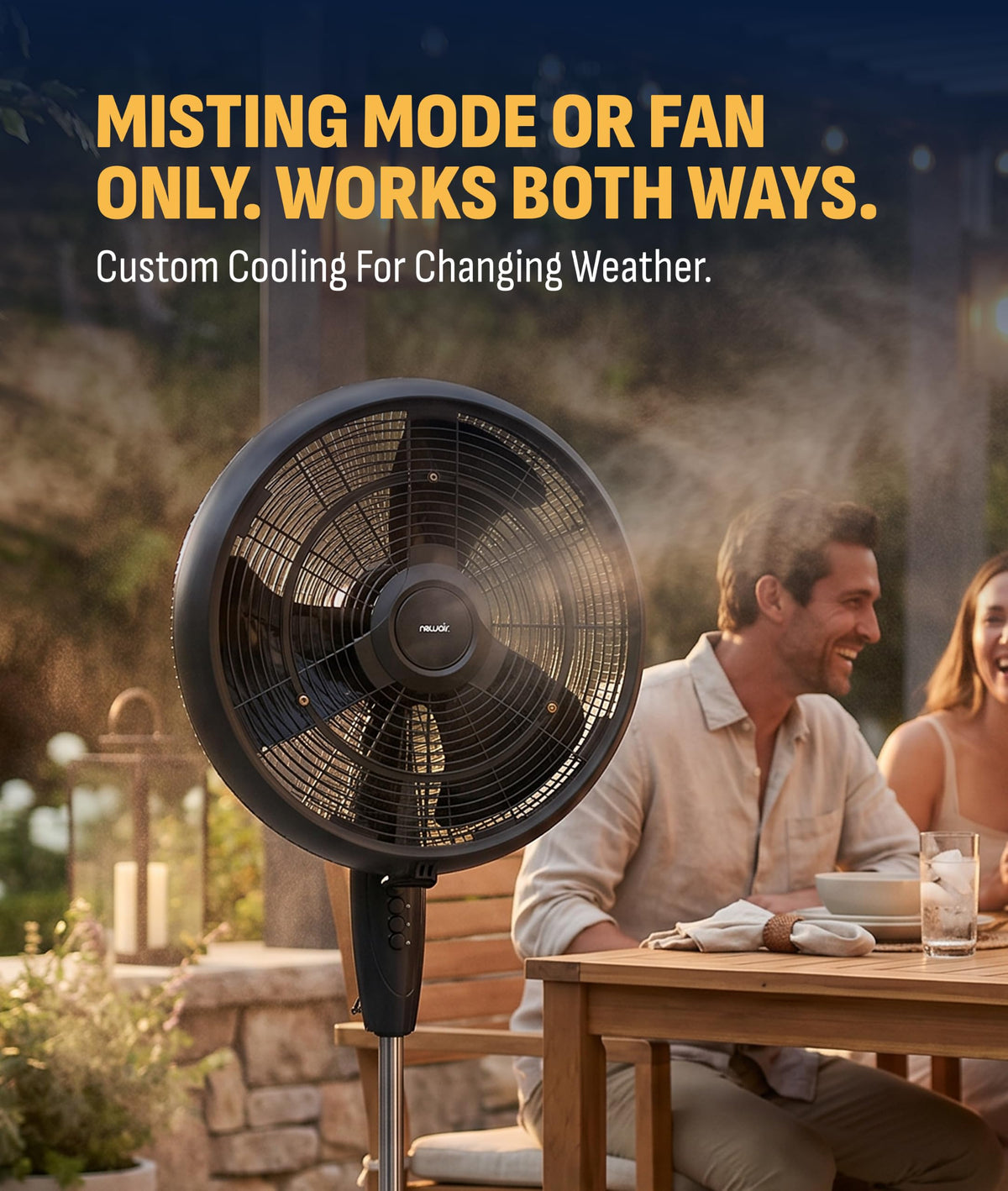 Outdoor Misting Pedestal Fan 1,600 CFM Oscillating 3 Speeds A810226