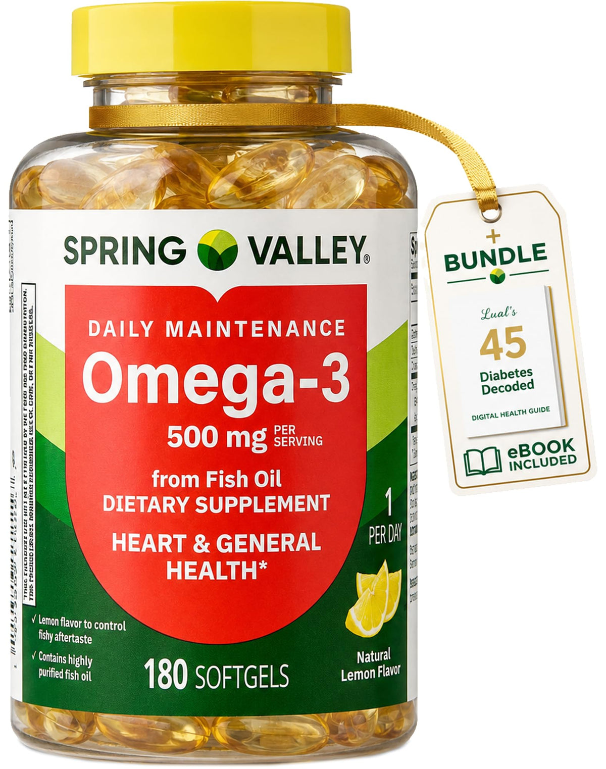 Omega-3 500 mg Fish Oil Dietary Supplements U42391