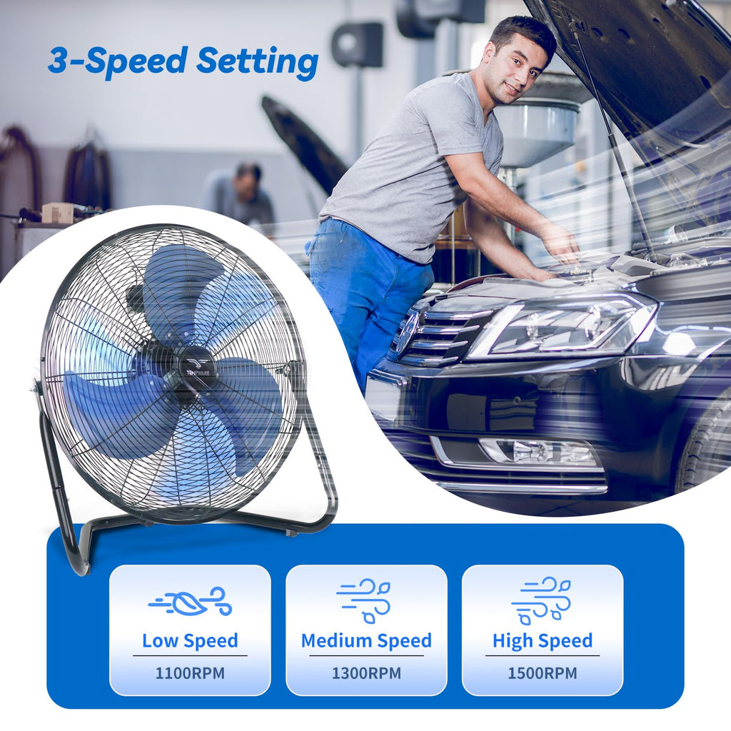20 Inch High Velocity Floor Fan and 5000W Electric Garage Heater I800339