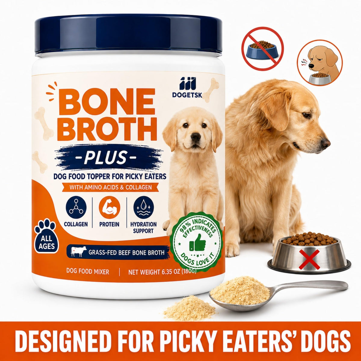 Beef Bone Soup Dog Supplement with Collagen and Protein Z198857