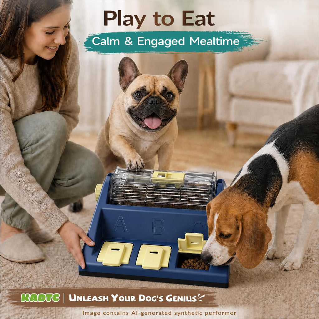 2-Level Dog Puzzle Toy Rotating Treat Dispenser Y387