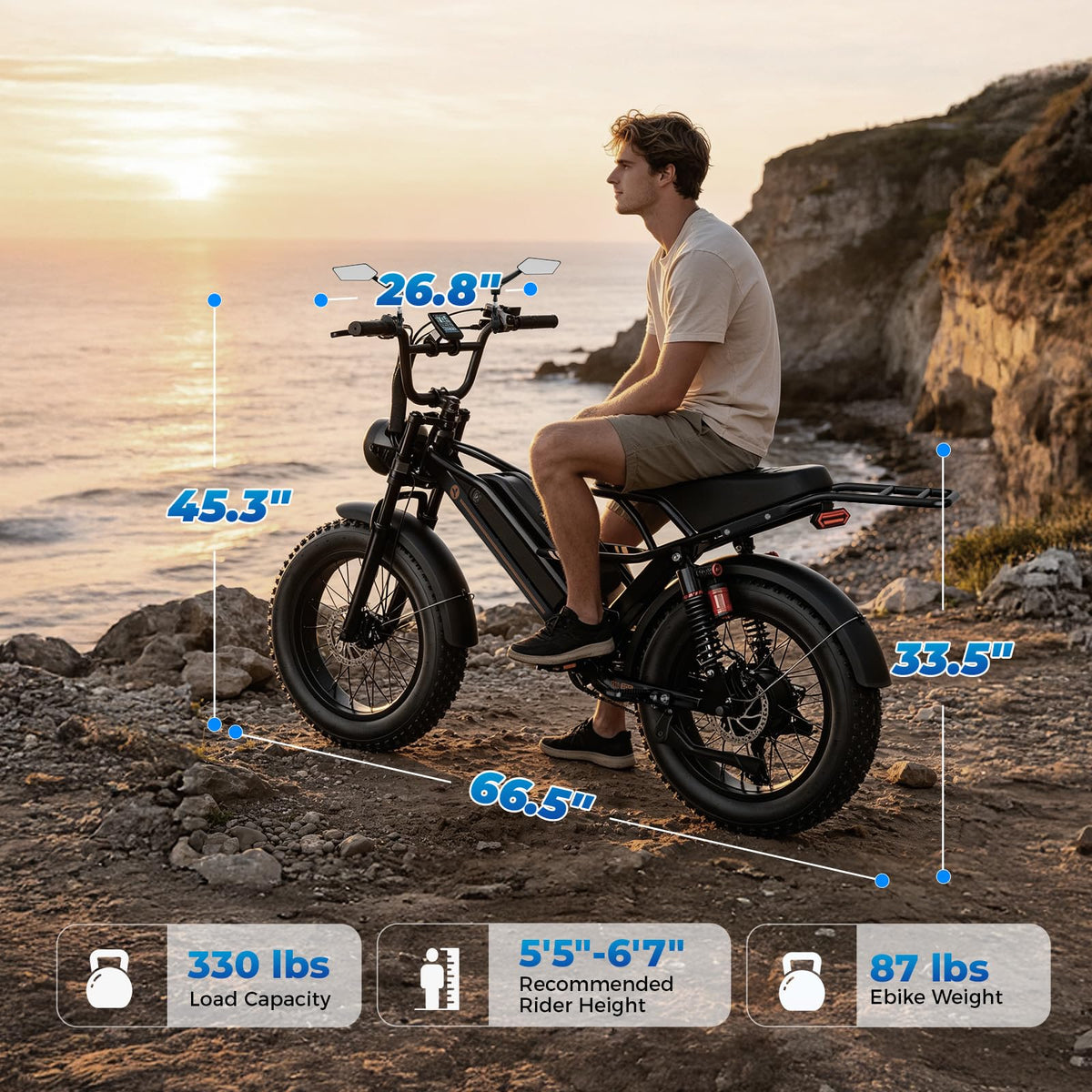 Electric Bike, 3000W Peak, 90 Miles & 38MPH R455200
