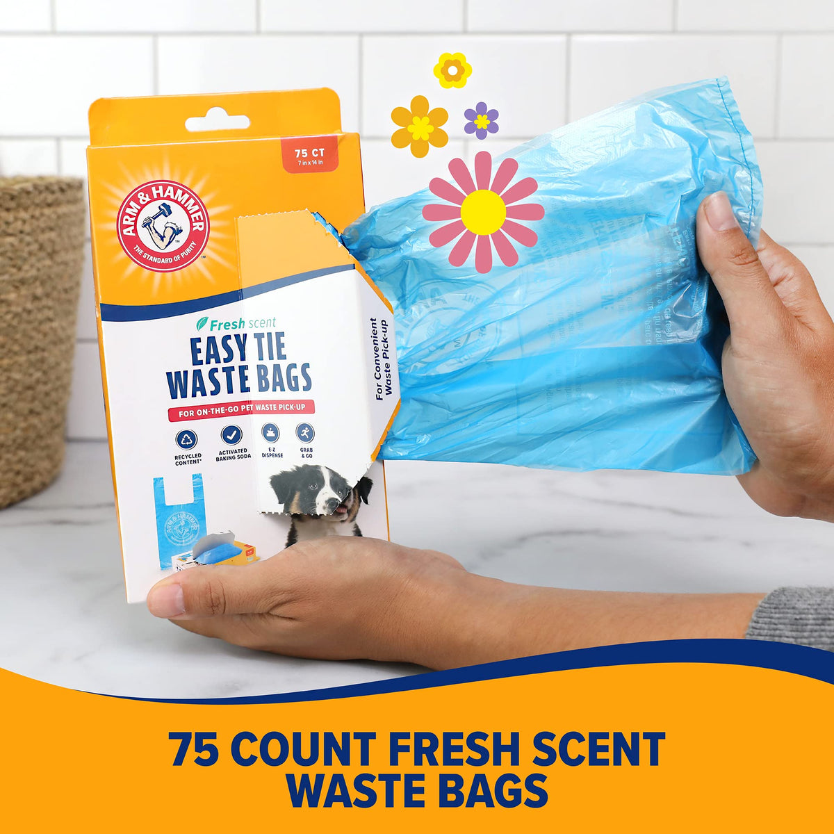 Easy-Tie Waste Bags Blue 75 Count R9063