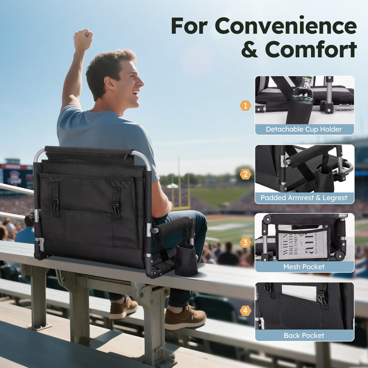 2 Pack Folding Stadium Seats T54584
