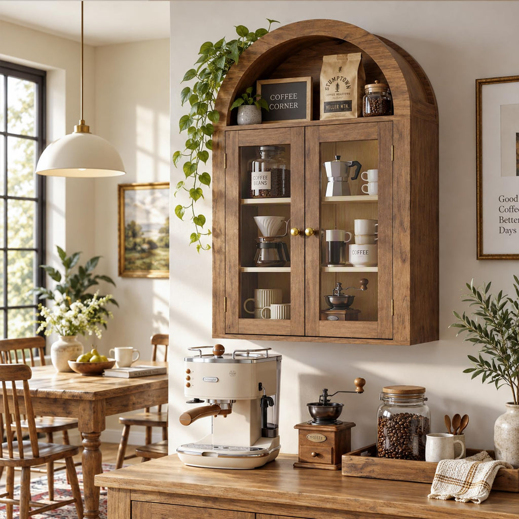 Wall Mount Medicine Cabinet with Glass Doors and Adjustable Shelves R58070