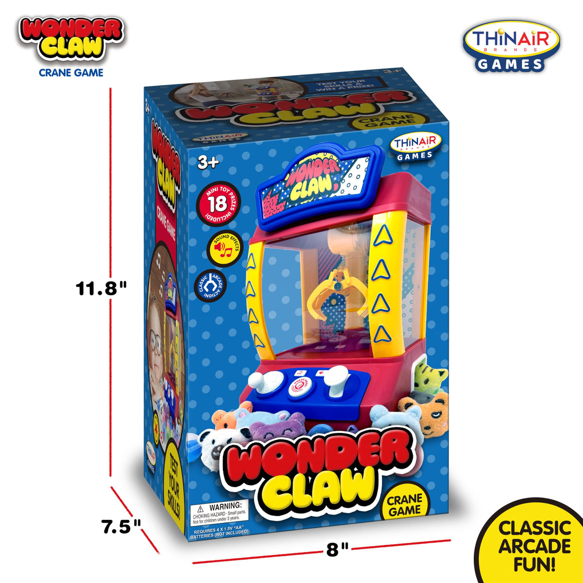 Claw Machine Crane Game with 9 Stuffed Animal Prizes and 9 Balls W127702