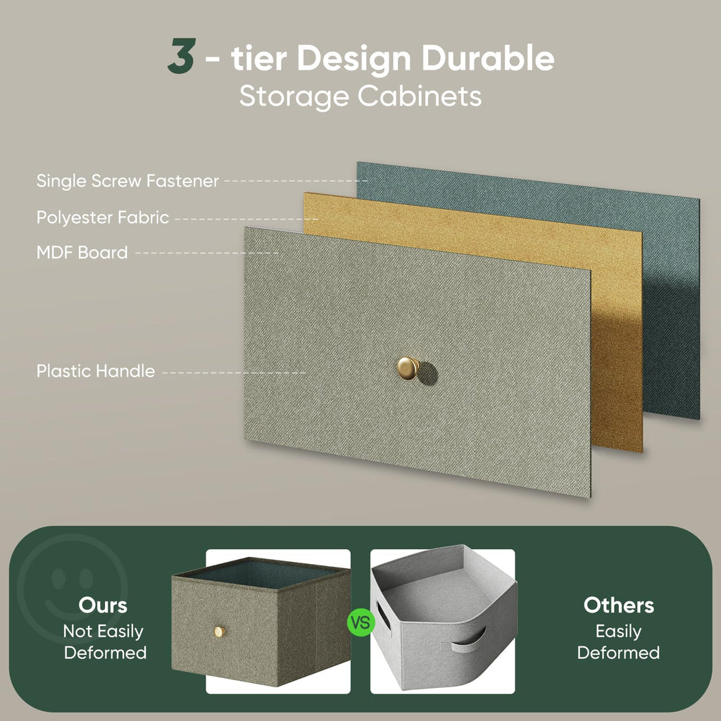 Fabric 9 Drawers Dresser M7490