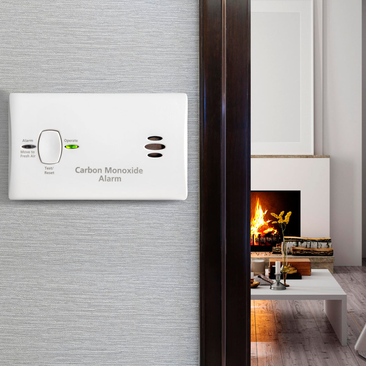 Carbon Monoxide Detector, AA Battery Powered, 85 dB Alarm, 6 Pack E290