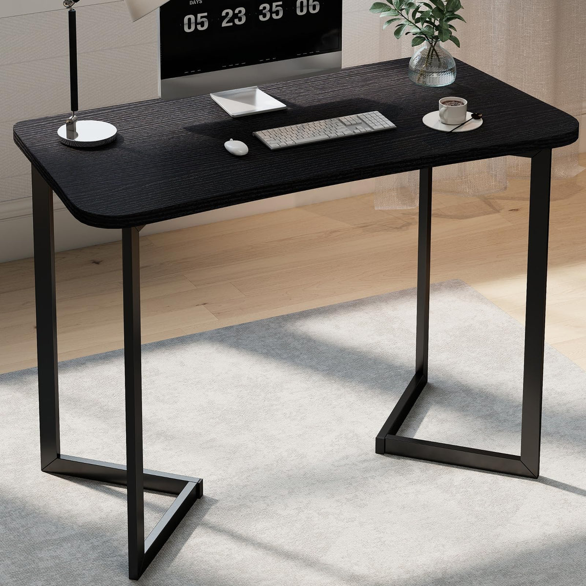 40 Inch Black Computer Desk S7928