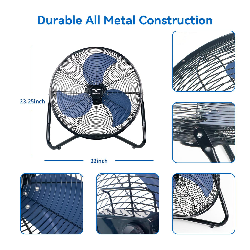 20 Inch High Velocity Floor Fan and 5000W Electric Garage Heater I800339