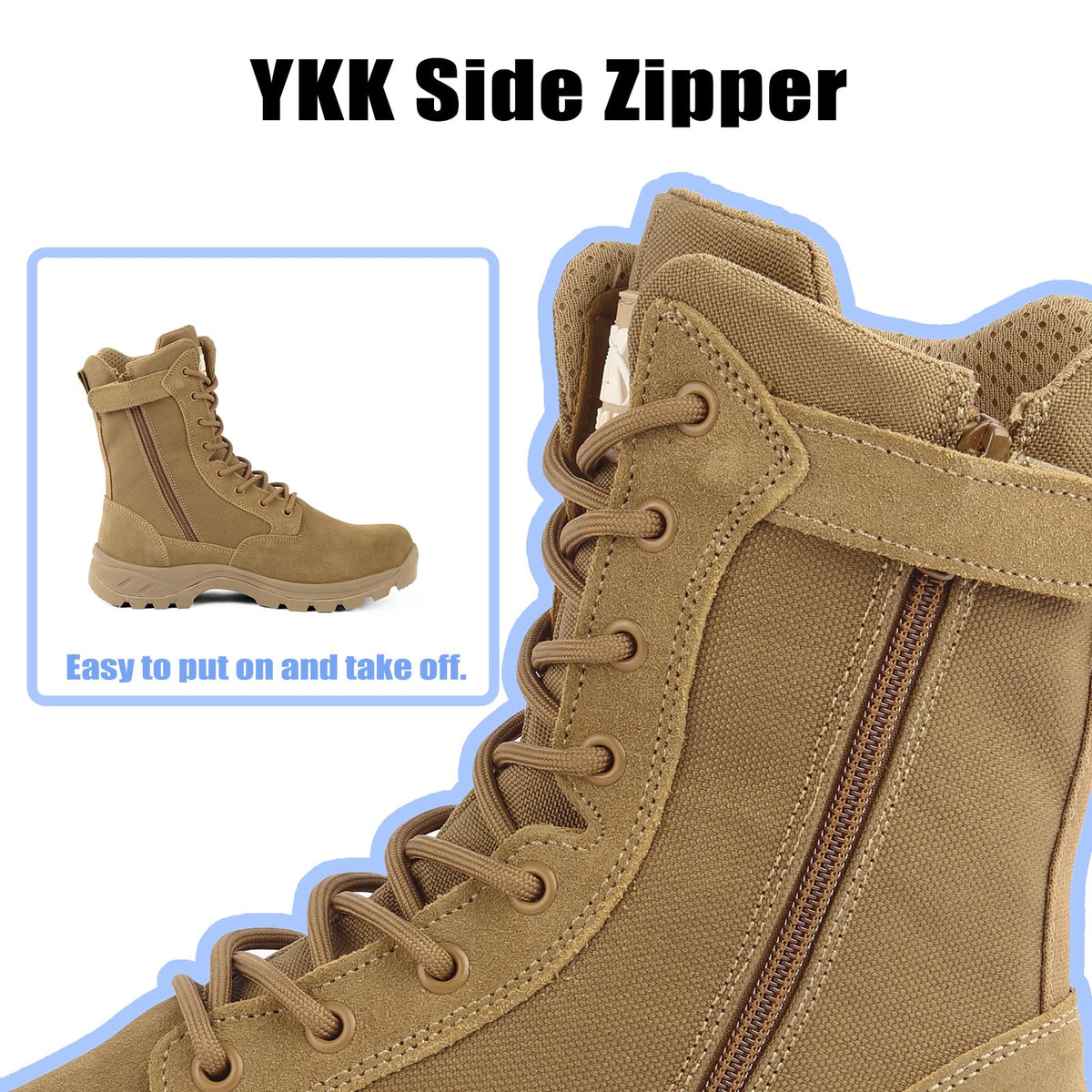 Lightweight Tactical Boots with Side Zipper M846