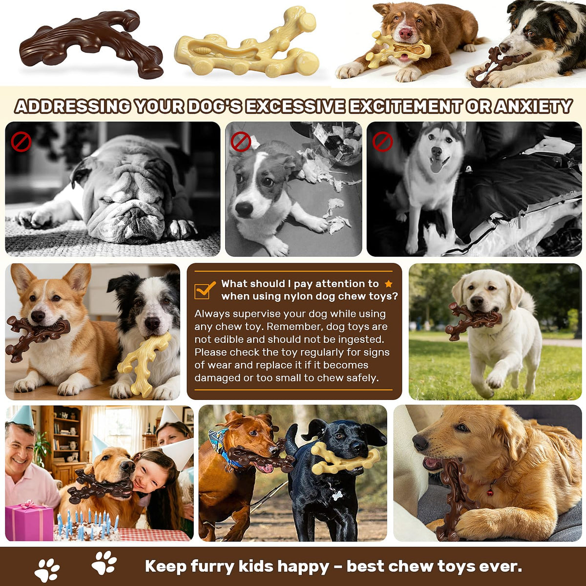 2 Pack Dog Chew Toys for Medium Large Breed T96980