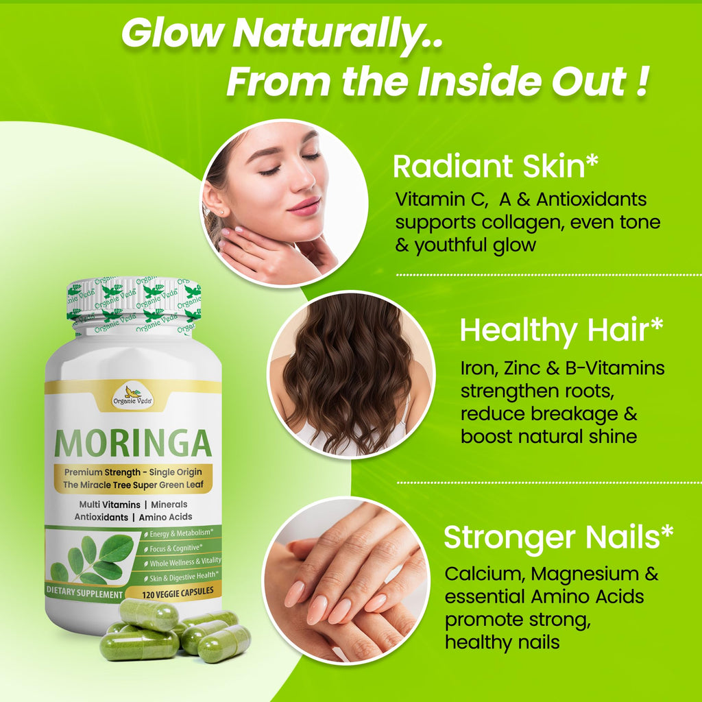 1000mg Organic Moringa Capsule 120 Vegan Capsule B567