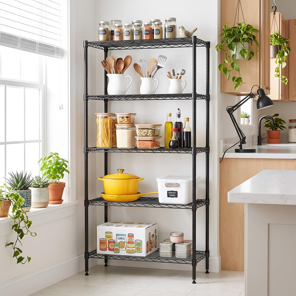 5-Tier Wire Shelf with Wheels P50010