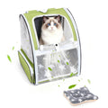 Cat Backpack Carrier with Washable Bed Mat Green M445412