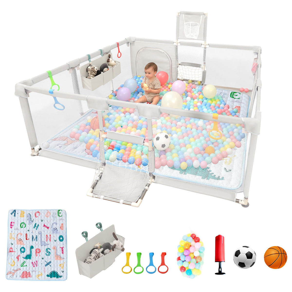 Baby Playpen with Mat 73"x71" B523739