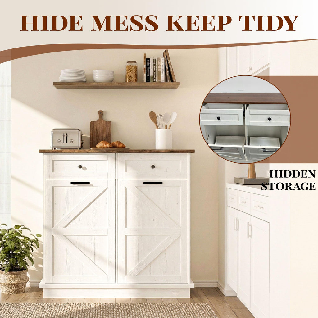 10 Gallon Double Tilt Out Trash Can Cabinet A595