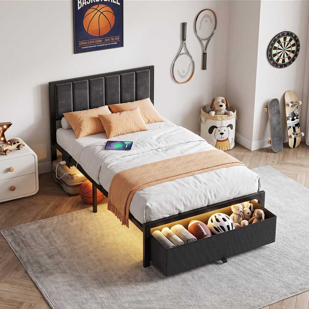 Twin Size Bed Frame with Drawer U321314
