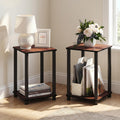 Set of 2 Square End Table with Open Shelf N3346