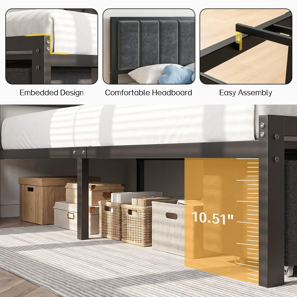Twin Size Bed Frame with Drawer U321314