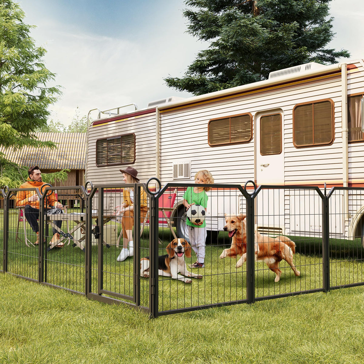 32'' 16 Panels Heavy Duty Metal Dog Playpen P909519
