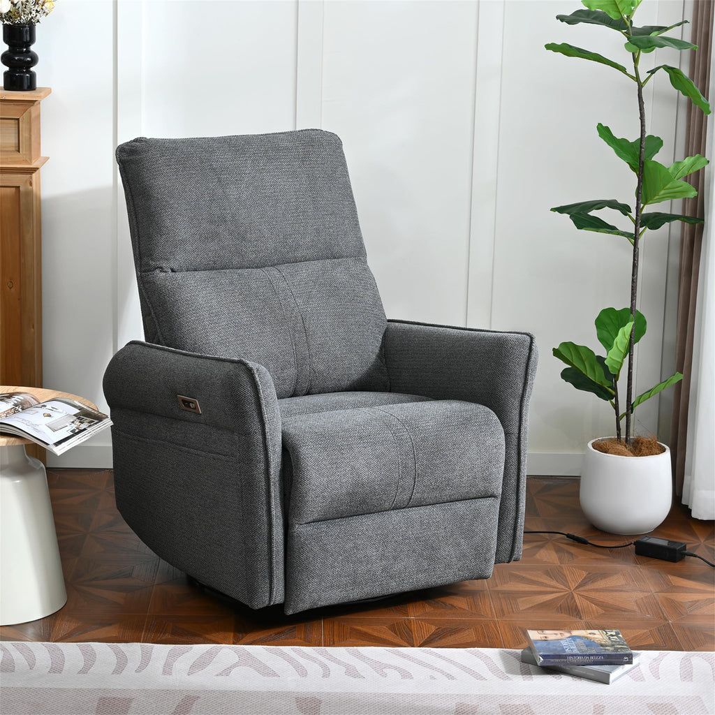 Power Swivel Rocker Recliner Chair Dark Gray N78328