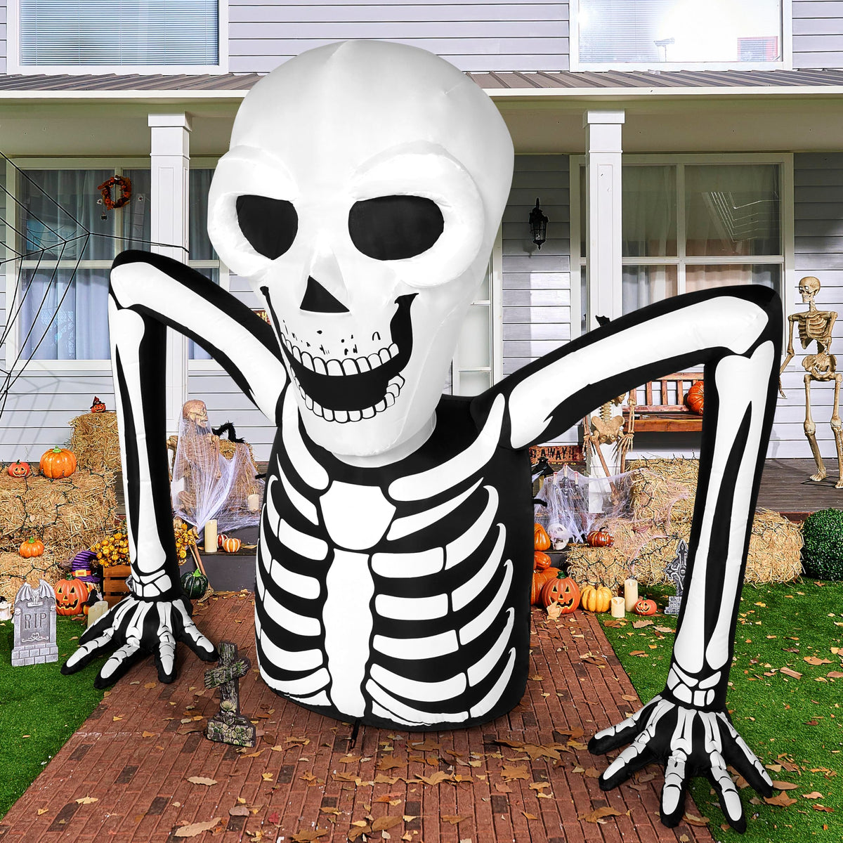 5.5 FT Long Inflatable Skeleton Outdoor Decoration with LEDs G822