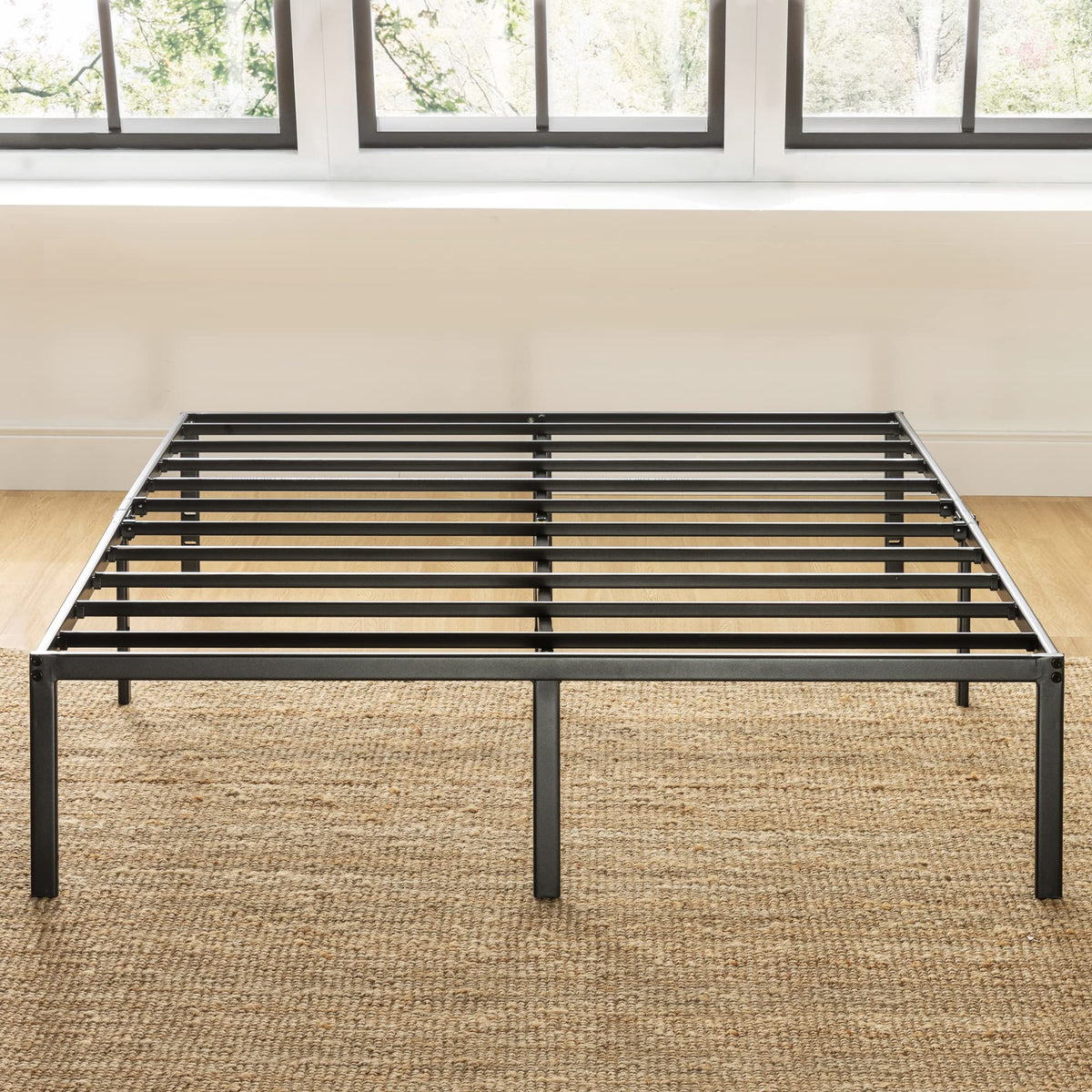 18 Inch Black Metal Platform Bed Frame U924715