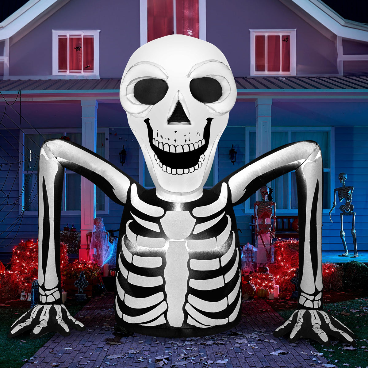 5.5 FT Long Inflatable Skeleton Outdoor Decoration with LEDs G822
