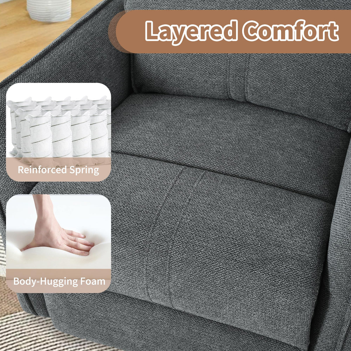Power Swivel Rocker Recliner Chair Dark Gray N78328