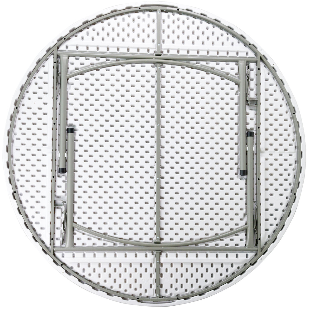6-Foot Round Granite White Plastic Folding Table G36700