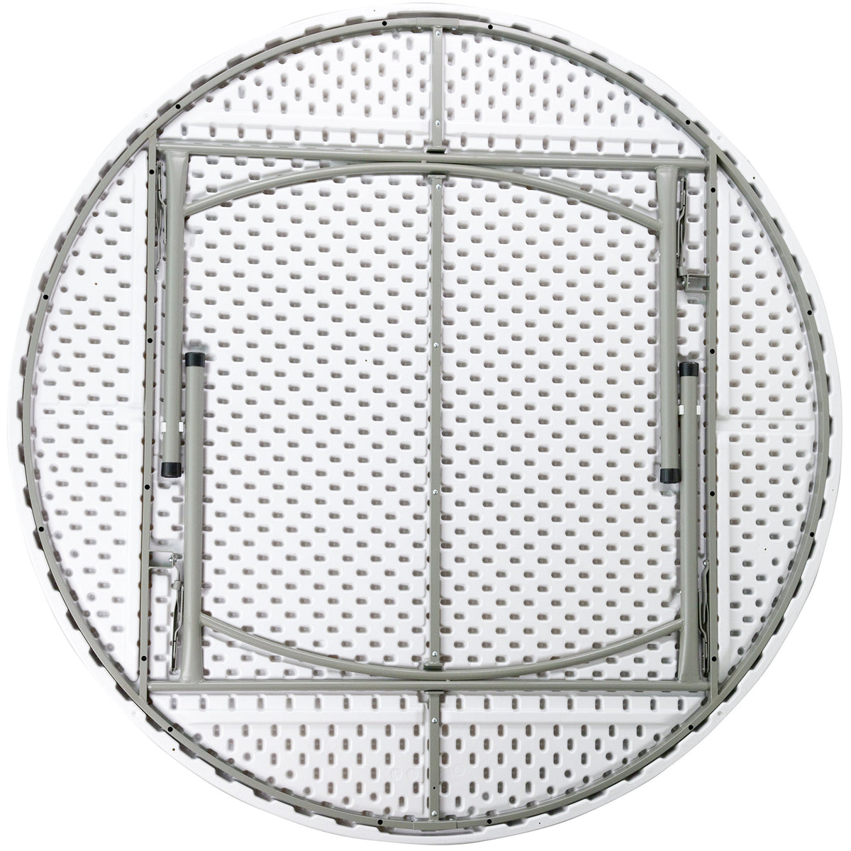 6-Foot Round Granite White Plastic Folding Table G36700