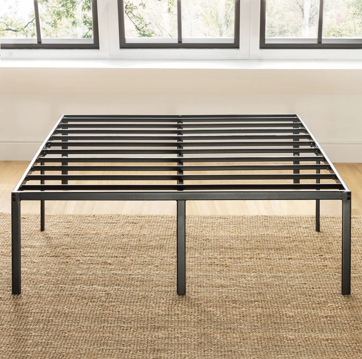 18 Inch Black Metal Platform Bed Frame U924715